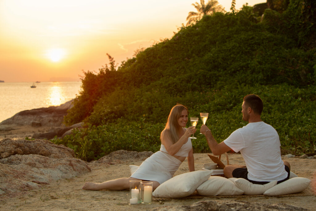 couple enjoying koh samui island relaxed luxury